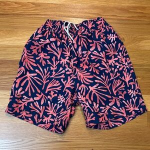 Crewcuts Navy and Coral Boy’s  Swim Trunks